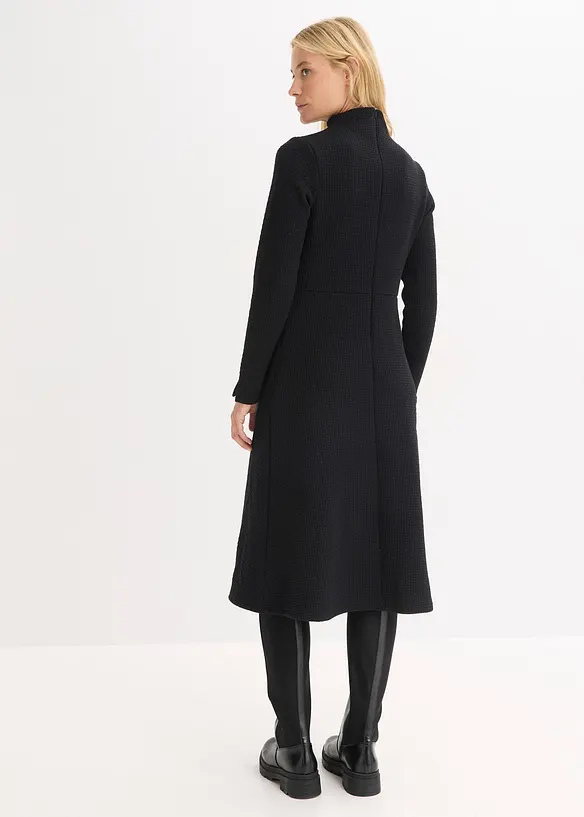 Midikleid in ausgestellter Form in schwarz von hinten (Totalaufnahme) - bonprix Midikleid in ausgestellter Form in schwarz von hinten (Totalaufnahme) - bonprix
