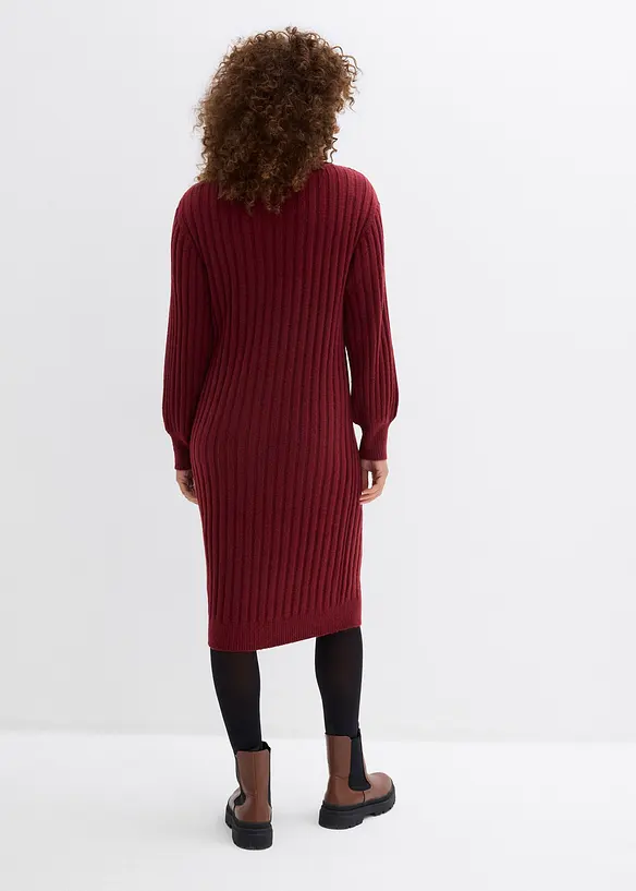 Strickkleid in rot von hinten (Totalaufnahme) - bonprix Strickkleid in rot von hinten (Totalaufnahme) - bonprix