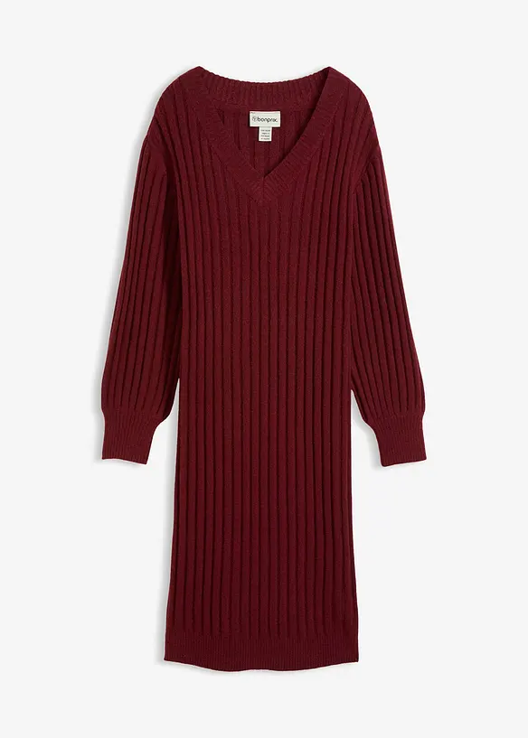 Strickkleid in rot von vorne - bonprix Strickkleid in rot von vorne - bonprix