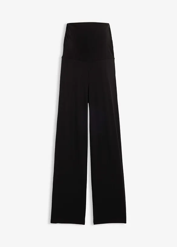 2-in-1 Jerseyhose für die Schwangerschaft und danach mit umklappbarem Bund in schwarz von vorne - bonprix 2-in-1 Jerseyhose für die Schwangerschaft und danach mit umklappbarem Bund in schwarz von vorne - bonprix