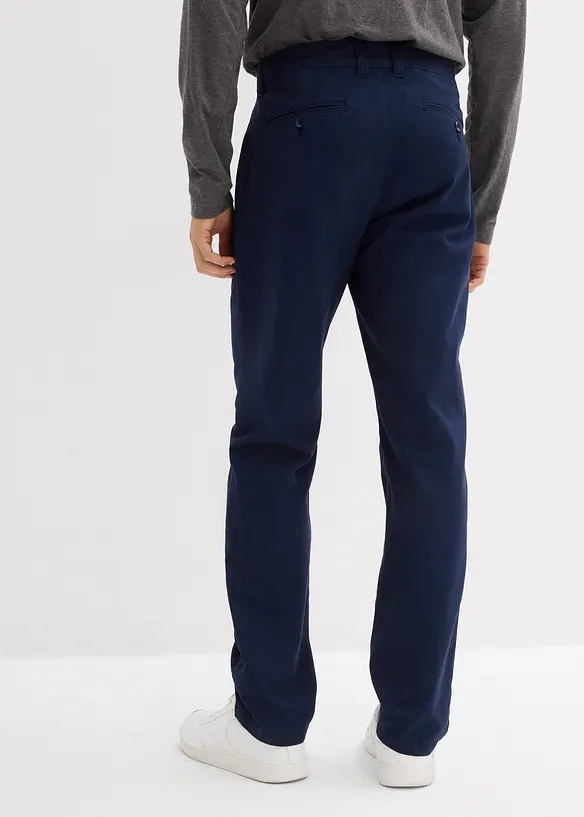 Regular-Fit Chinohose aus reiner Baumwolle, Straight in blau von hinten - bonprix