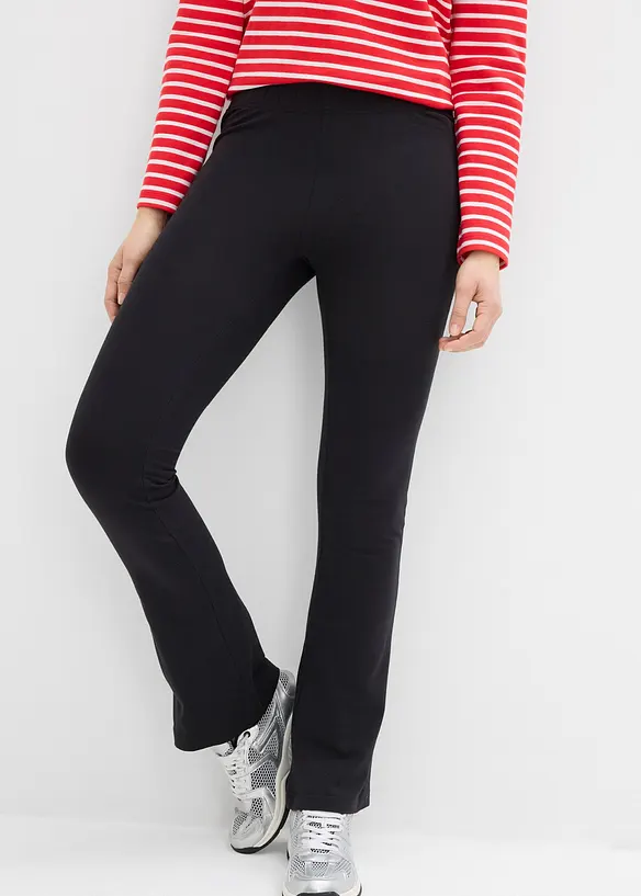 ausgestellte Leggings (2er-Pack) in schwarz von vorne - bonprix ausgestellte Leggings (2er-Pack) in schwarz von vorne - bonprix