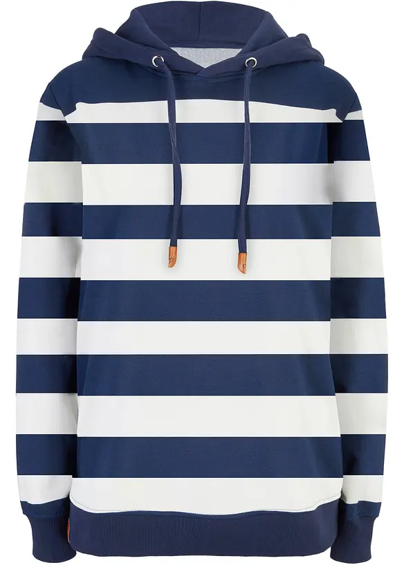 Kapuzensweatshirt aus Bio-Baumwolle in blau von vorne - bonprix Kapuzensweatshirt aus Bio-Baumwolle in blau von vorne - bonprix