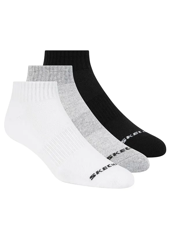 Skechers Kurzsocken (3er Pack) in schwarz von vorne - Skechers