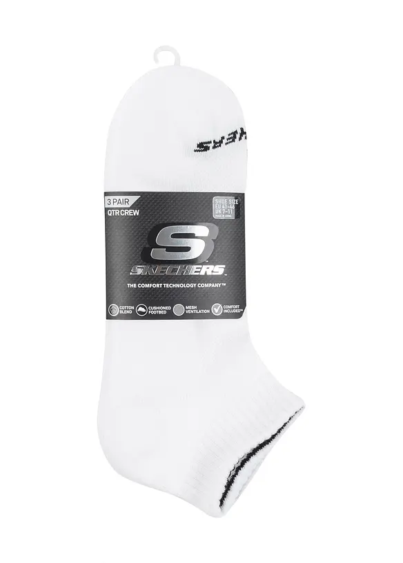 Skechers Kurzsocken (3er Pack) in schwarz (Detailaufnahme) - Skechers