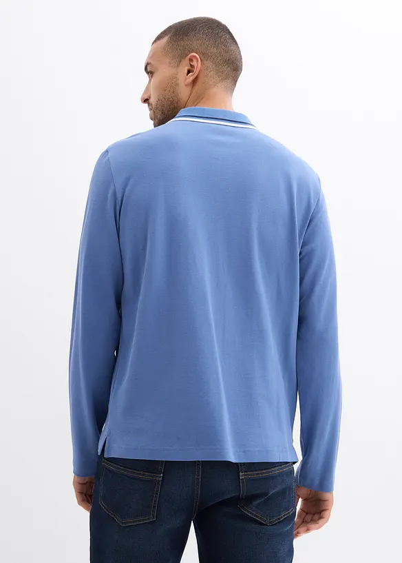 Poloshirt aus reiner Bio-Baumwolle (2er Pack) in blau von hinten (im Anschnitt) - bonprix