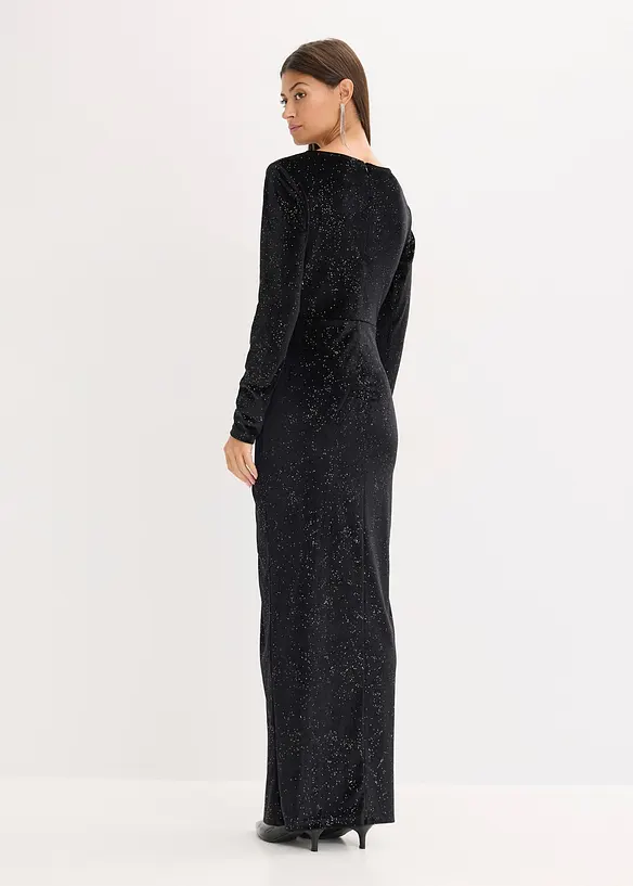 Abendkleid mit Glitzer in schwarz von hinten (Totalaufnahme) - bonprix Abendkleid mit Glitzer in schwarz von hinten (Totalaufnahme) - bonprix