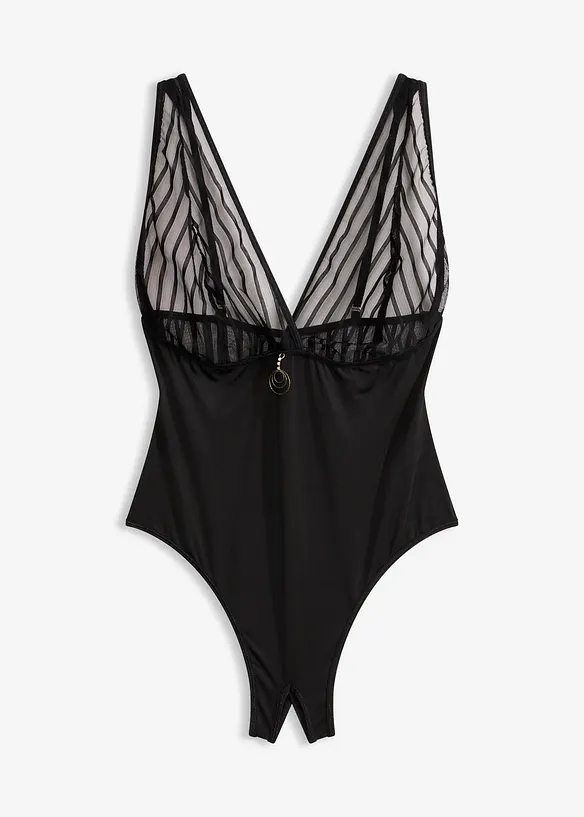 Stringbody ouvert in schwarz von vorne - bonprix