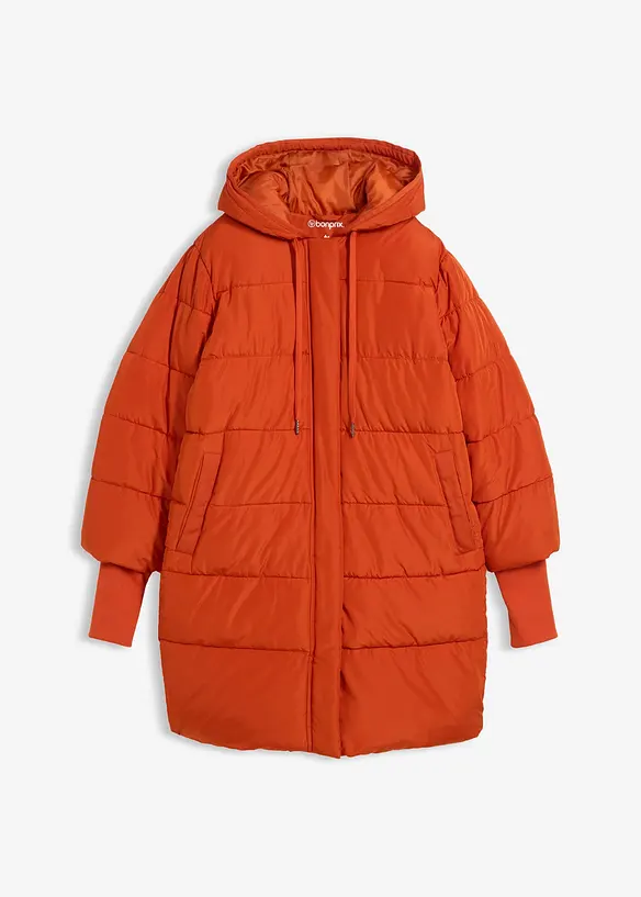 wasserabweisender Funktions- Steppmantel in orange von vorne - bonprix