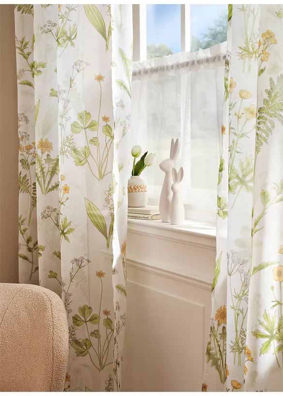 Transparente Gardine aus feinem Voile (1er Pack) in grün (Ambiente) - bonprix