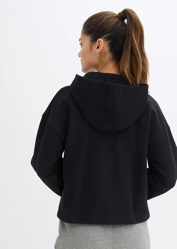 Sweatjacke mit reiner Bio-Baumwolle in schwarz von hinten (im Anschnitt) - bonprix Sweatjacke mit reiner Bio-Baumwolle in schwarz von hinten (im Anschnitt) - bonprix