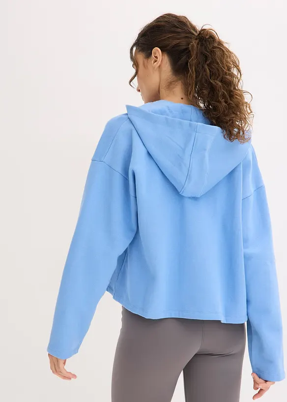 Sweatjacke mit reiner Bio-Baumwolle in blau von hinten (im Anschnitt) - bonprix Sweatjacke mit reiner Bio-Baumwolle in blau von hinten (im Anschnitt) - bonprix
