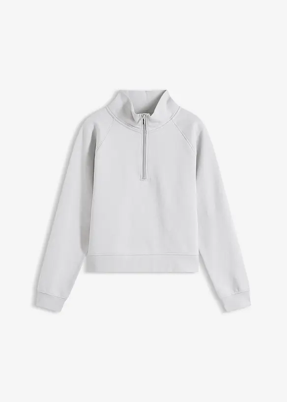 Sweatshirt aus reiner Bio-Baumwolle in grau von vorne - bonprix