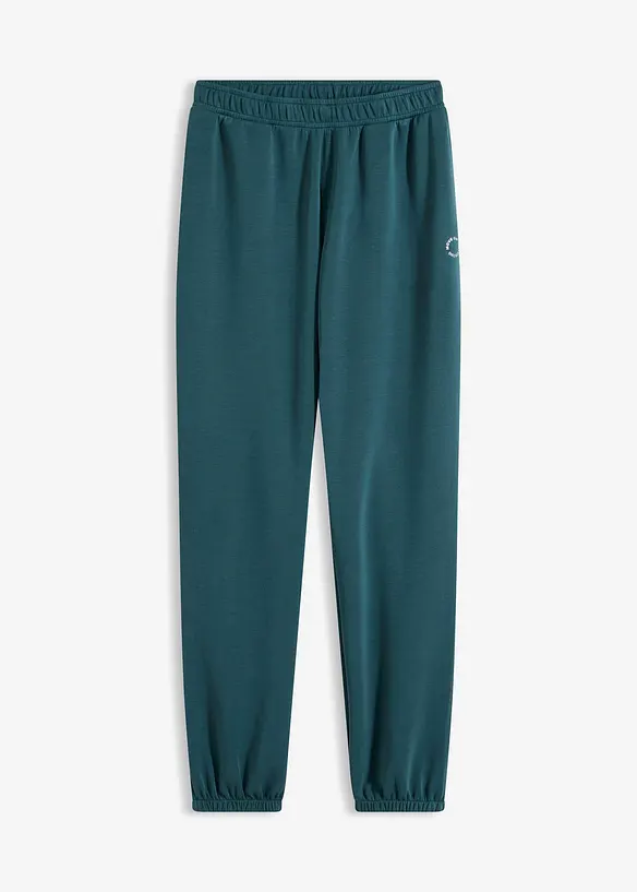 Ultrasofte Sport-Jogginghose mit Modal in petrol von vorne - bonprix