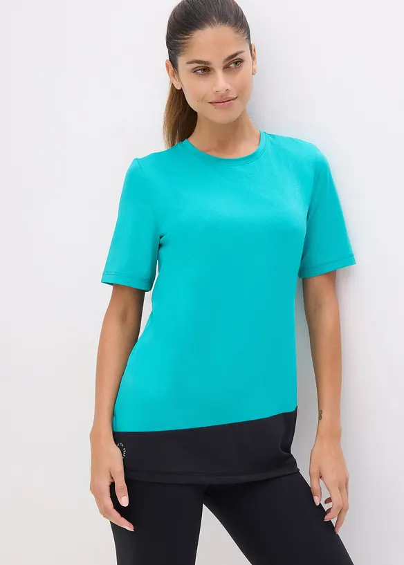 Sport-Shirt mit Strukturoptik in grün von vorne (im Anschnitt) - bonprix Sport-Shirt mit Strukturoptik in grün von vorne (im Anschnitt) - bonprix