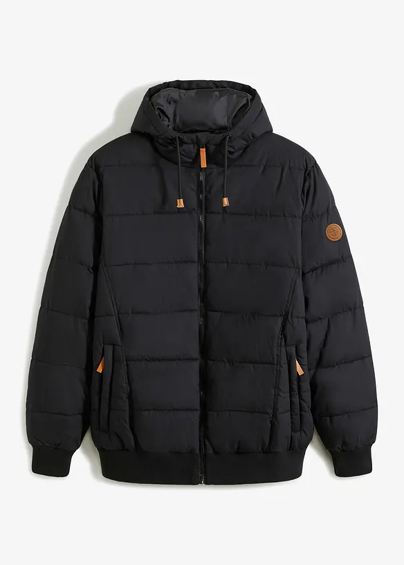 Wattierte Steppjacke in schwarz von vorne - bonprix