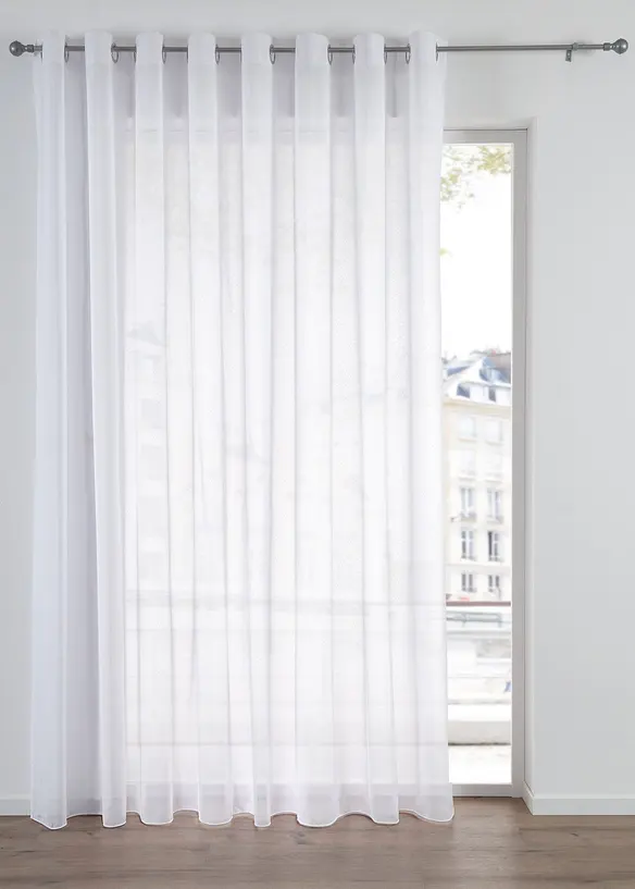 Gardinen Store mit recyceltem Polyester und feiner Sable-Struktur in weiß - bonprix