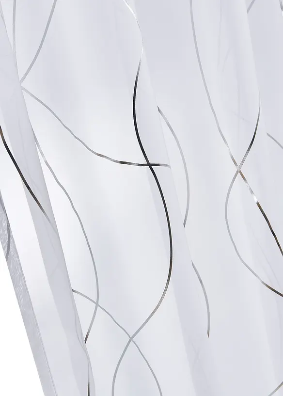 Transparente Gardine aus feinem Voile (1er Pack) in weiß (Detailaufnahme) - bonprix