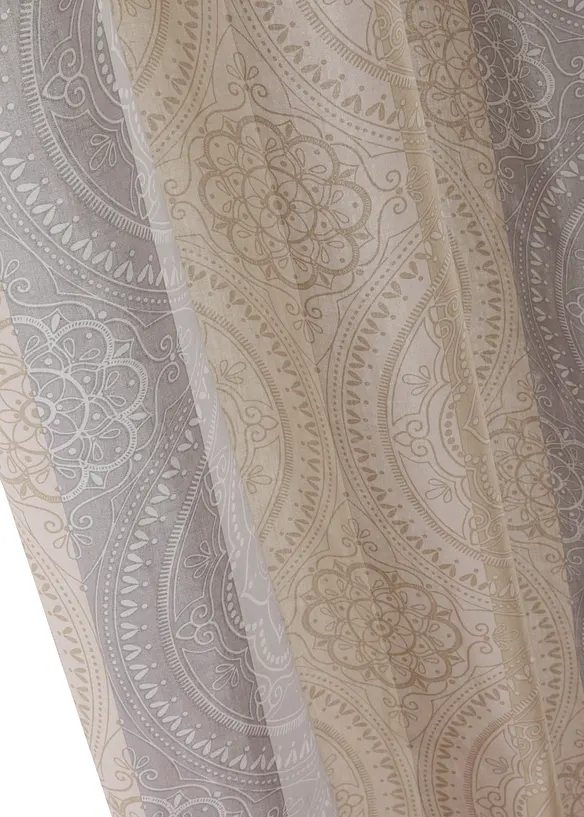 Blickdichter Vorhang mit Baumwolle, auch in extra lang (1er Pack) in beige (Detailaufnahme) - bonprix