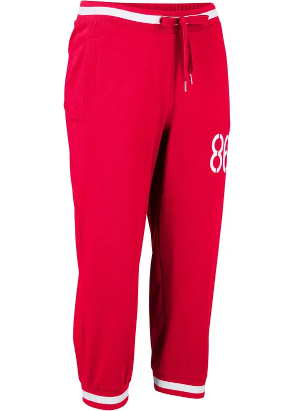 Jogginghose, 3/4-Länge aus Baumwollmix in rot von der Seite - bonprix Jogginghose, 3/4-Länge aus Baumwollmix in rot von der Seite - bonprix