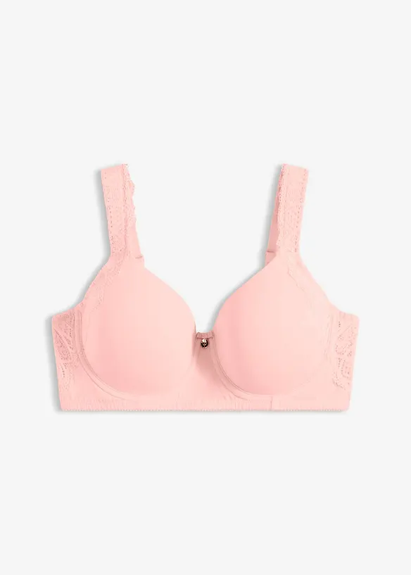 Schalen-BH mit gepolsterten Trägern in rosa von vorne - bonprix