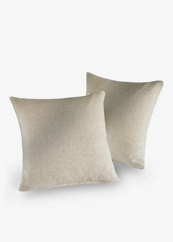 Kissenbezug im Ethno Design (2er Pack) in beige von vorne - bonprix