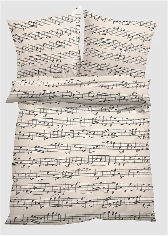 Linon-Bettwäsche in beige von vorne - bonprix
