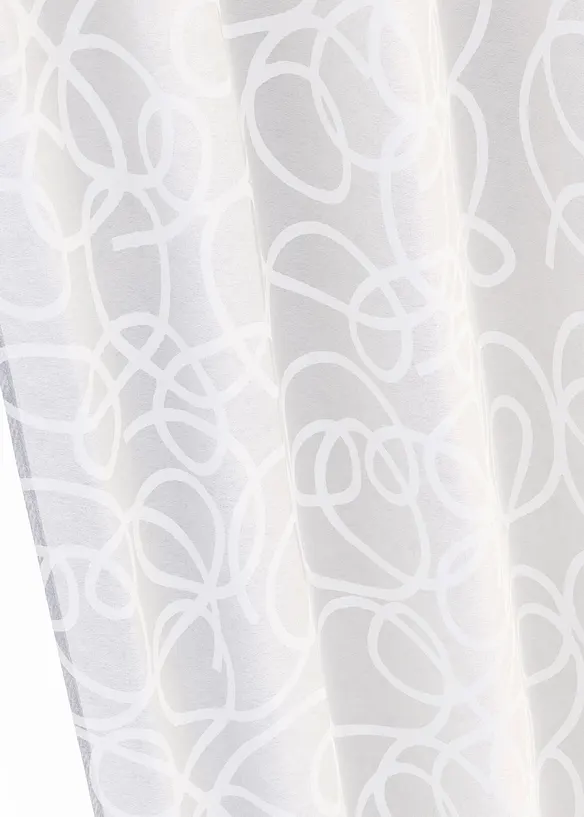 Gardine mit Druck mit recyceltem Polyester (1er Pack) in weiß (Detailaufnahme) - bonprix