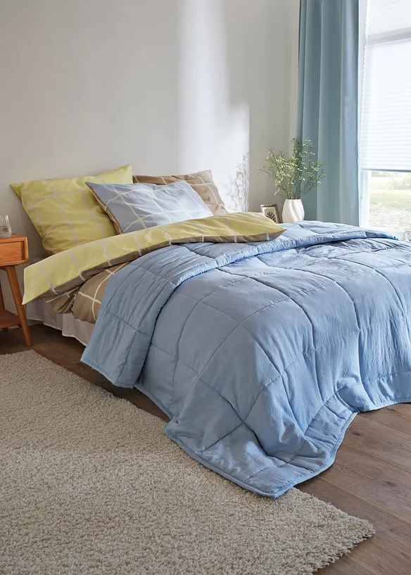 Wendbare Baumwollmix-Bettwäsche in blau (Ambiente) - bonprix