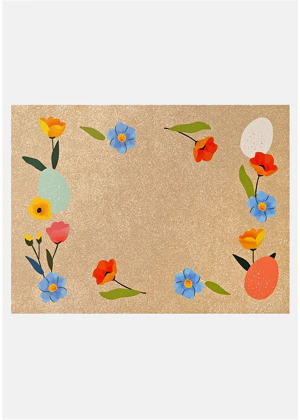 Waschbare Fußmatte mit frühlingshaftem Design in bunt von vorne - bonprix