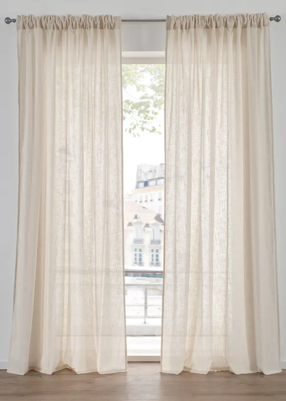 Vorhang aus reiner Bio-Baumwolle (1er Pack) in beige - bonprix