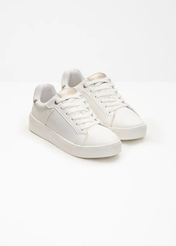Sneaker mit gepolsterter Innensohle in weiß - bonprix