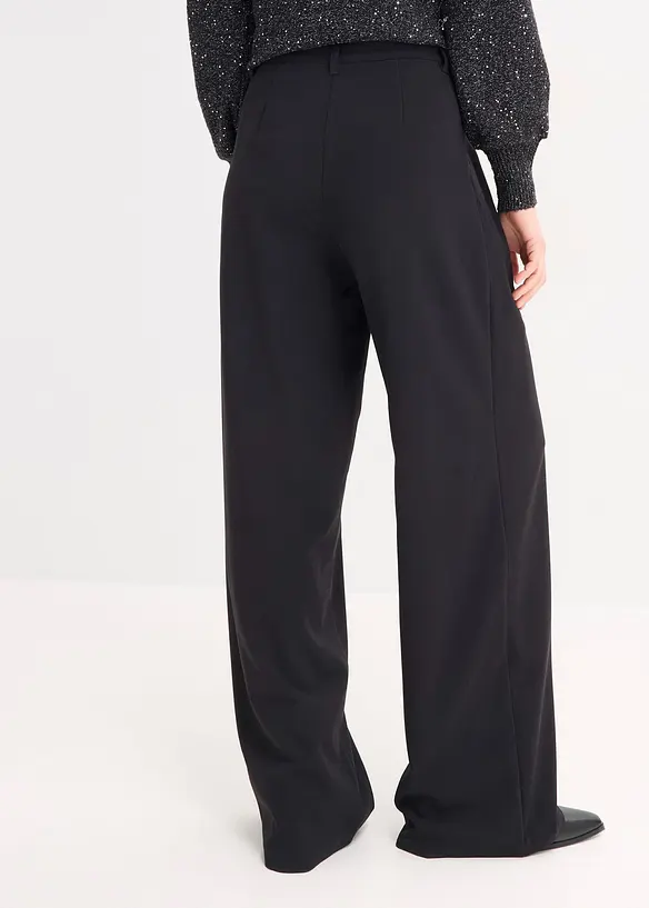 Marlenehose mit elastischem Bund in schwarz von hinten - bonprix Marlenehose mit elastischem Bund in schwarz von hinten - bonprix