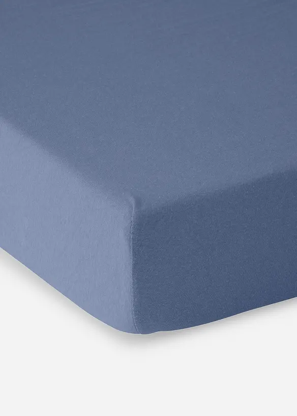 Jersey Spannbettlaken in blau - bonprix