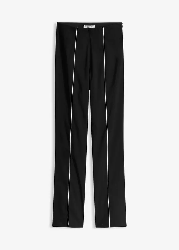 Stretch-Hose flared aus Bengalin in schwarz von vorne - bonprix