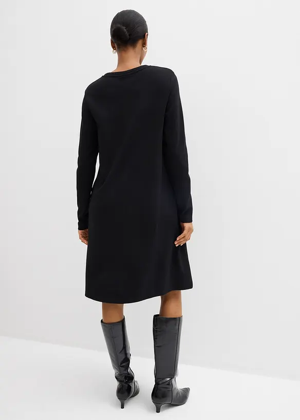 Shirtkleid in A-Linie aus Viskose-Mix in schwarz von hinten (Totalaufnahme) - bonprix Shirtkleid in A-Linie aus Viskose-Mix in schwarz von hinten (Totalaufnahme) - bonprix