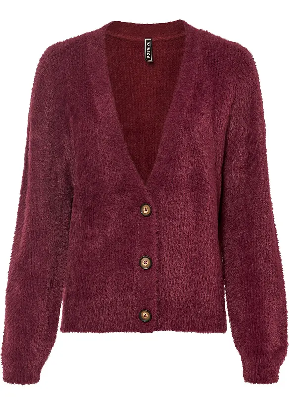 Strickjacke mit Viskose in rot von vorne - bonprix Strickjacke mit Viskose in rot von vorne - bonprix