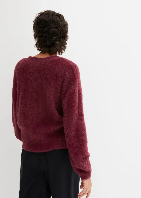 Strickjacke mit Viskose in rot von hinten (im Anschnitt) - bonprix Strickjacke mit Viskose in rot von hinten (im Anschnitt) - bonprix
