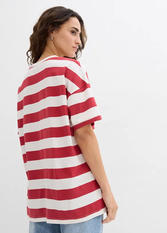 Oversize-Shirt aus reiner Bio-Baumwolle in rot von hinten (im Anschnitt) - bonprix