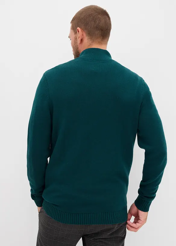 Pullover in Regular Fit in grün von hinten (im Anschnitt) - bonprix