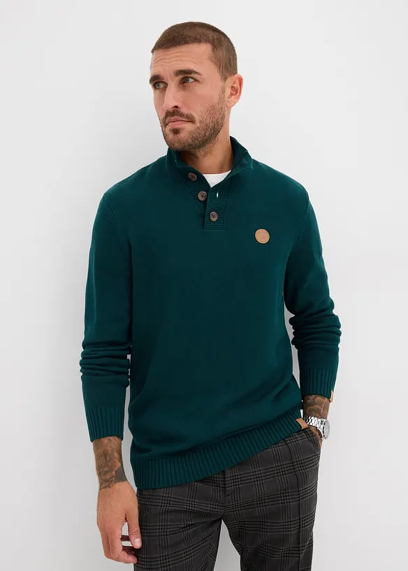 Pullover in Regular Fit in grün von vorne (im Anschnitt) - bonprix