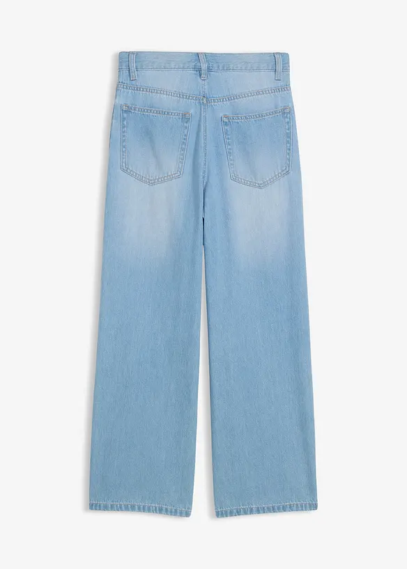 Baggy Fit Jeans mit verstellbarem Bund, Straight in blau von hinten - bonprix