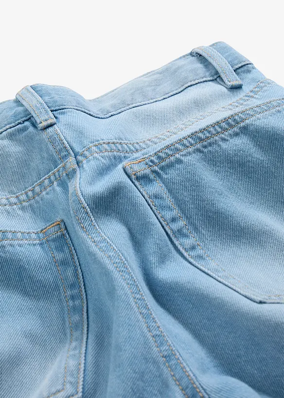 Baggy Fit Jeans mit verstellbarem Bund, Straight in blau - bonprix