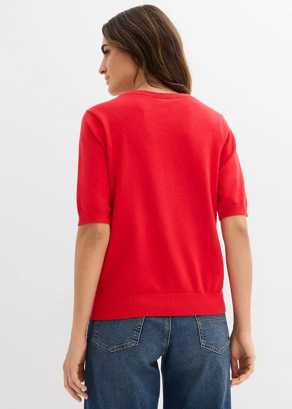 Feinstrickpullover in rot von hinten (im Anschnitt) - bonprix Feinstrickpullover in rot von hinten (im Anschnitt) - bonprix