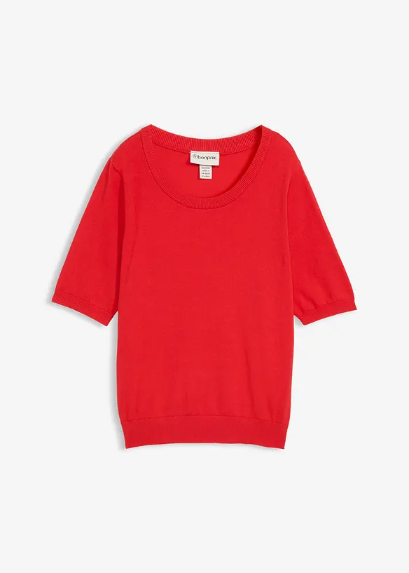 Feinstrickpullover in rot von vorne - bonprix Feinstrickpullover in rot von vorne - bonprix