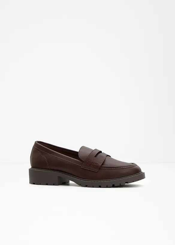 Penny-Loafer mit Profilsohle in braun - bonprix