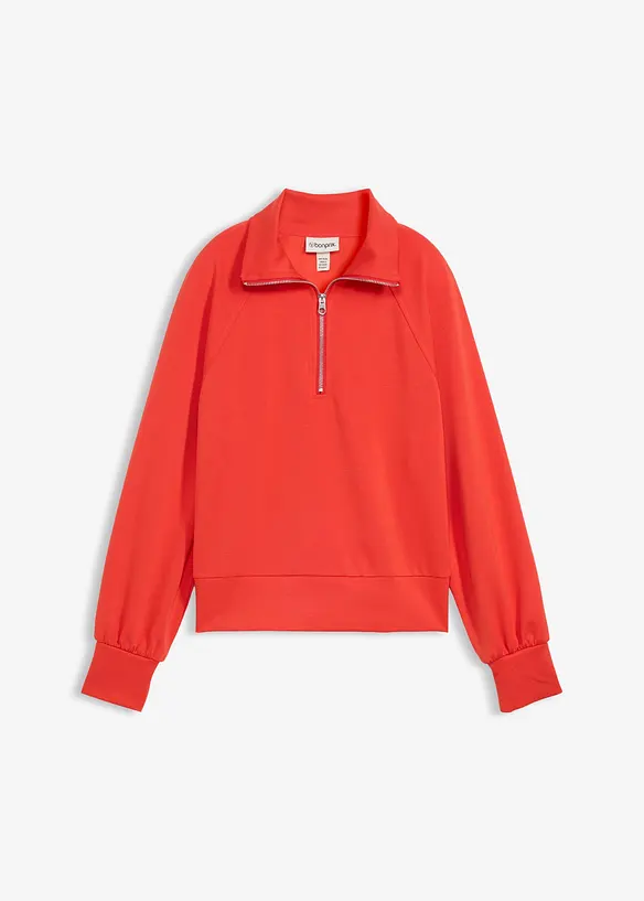 Sweatshirt aus weichem Scuba in rot von vorne - bonprix Sweatshirt aus weichem Scuba in rot von vorne - bonprix