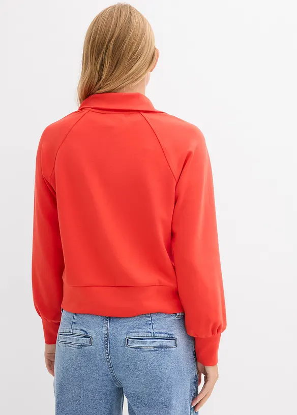Sweatshirt aus weichem Scuba in rot von hinten (im Anschnitt) - bonprix Sweatshirt aus weichem Scuba in rot von hinten (im Anschnitt) - bonprix