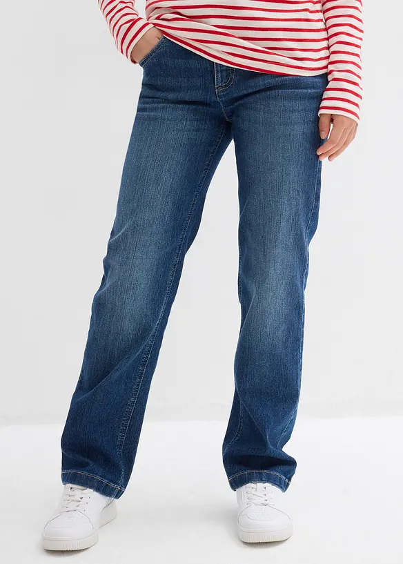 Straight-Jeans Mid Waist in blau von vorne - bonprix