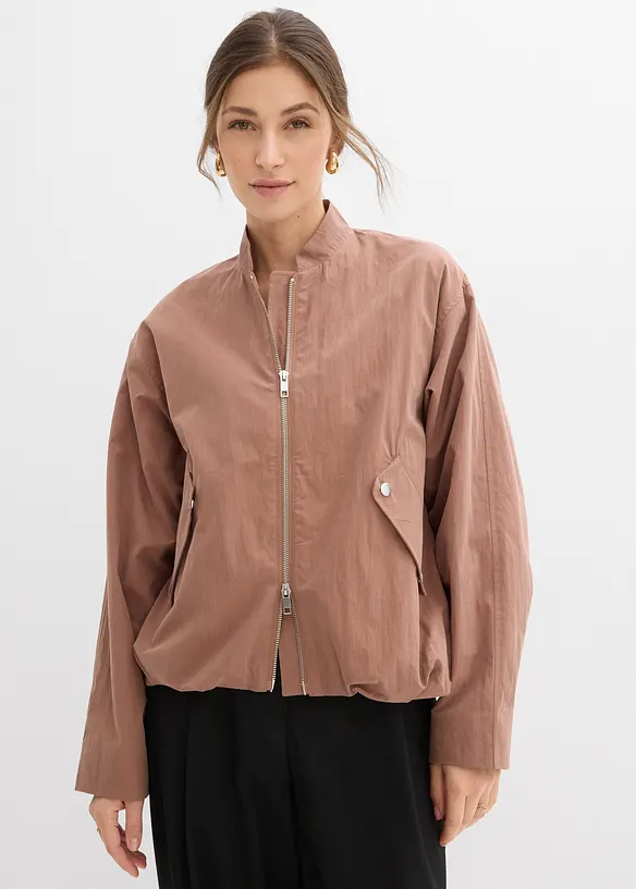 Blouson in Loose Fit in braun von vorne (im Anschnitt) - bonprix